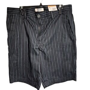 Canyon River Blues Mens 38 Pinstripe Shorts Black White Relaxed Fit NWT Y2K